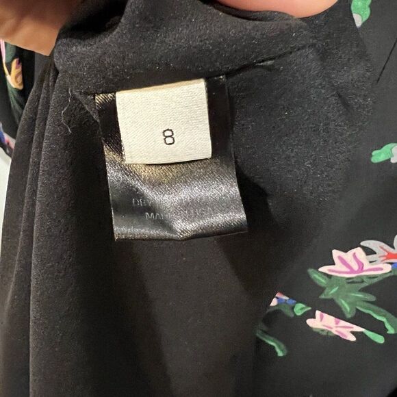 Novis Womens Silk Dress Size 8 Novelty Print Floral Runway Made In USA - Picture 12 of 14